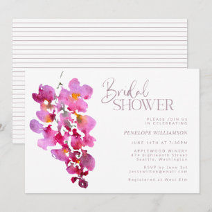Lila Wisteria Watercolor Rand Möhippa Inbjudningar