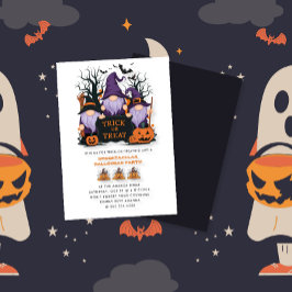 Lila Witch Bus eller godis Halloween fest Inbjudningar