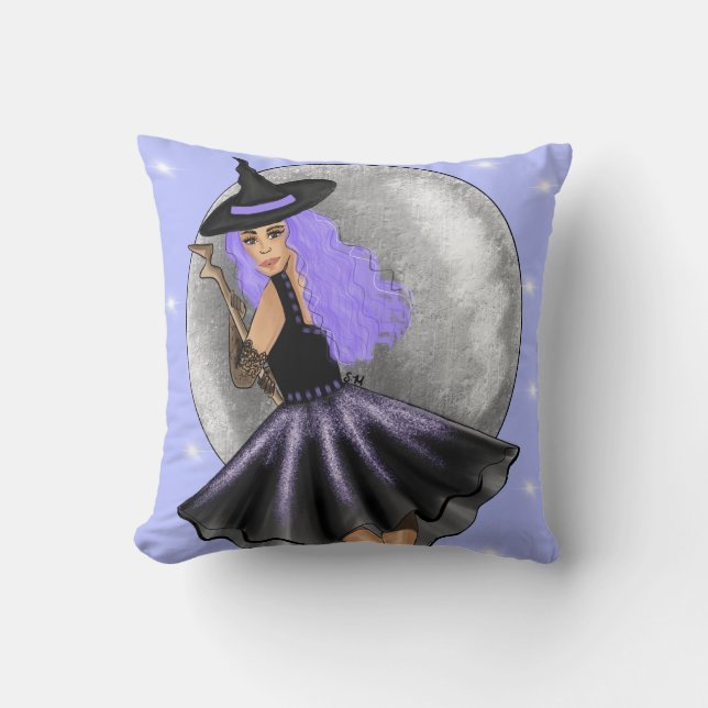 Lila Witch Dekorativ kudde (Framsida)