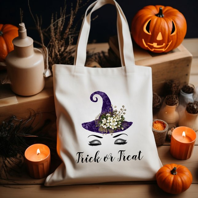 Lila Witch Hat Bus eller godis Tygkasse (Skapare uppladdad)