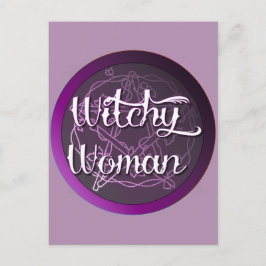 Lila Witchy Woman Vykort