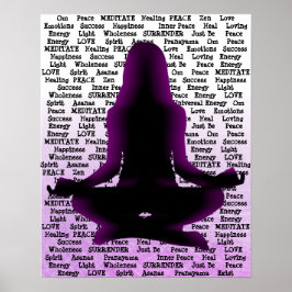 Lila Woman Meditating Yoga Poster