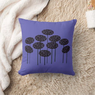 Lila Woodland Träd Kudde