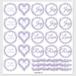 Lila Woodsy Bröllop Association 1 Die cut Vinyl Klistermärken