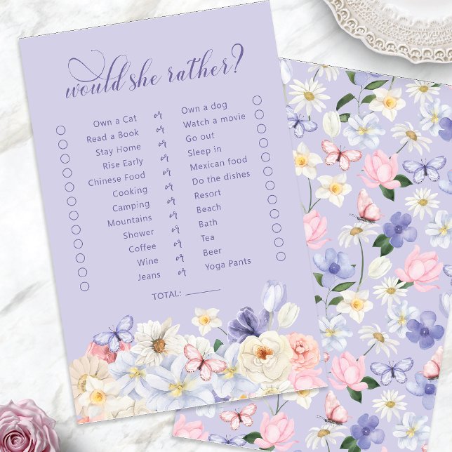 Lila Would She Rather-spel (Purple Would She Rather Game
)