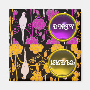 LILA YELLOWFLOWERS DIRTY CLEAN MAGNET