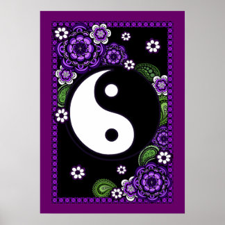 Lila Yin Yang Poster