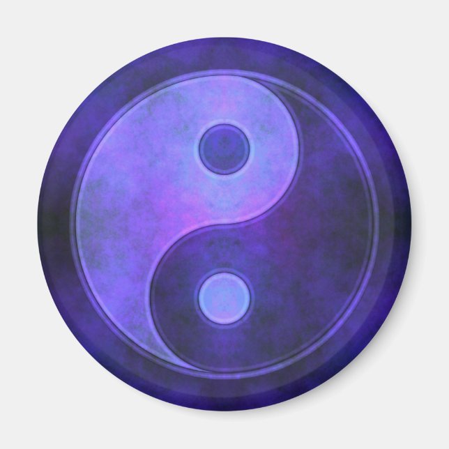Lila Yin Yang Symbol Magnet (Framsidan)