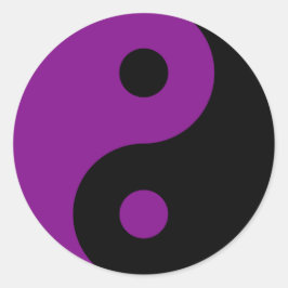 Lila Yin Yang Symbol Sticker Runt Klistermärke