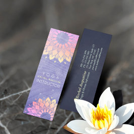 Lila Yoga Instructor Ro Guld Mandala Mini Visitkort