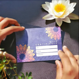 Lila Yoga Instructor Ro Guld Mandala Visitkort