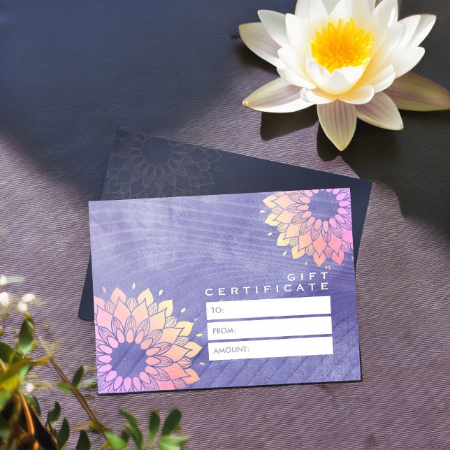 Lila Yoga Instructor Ro Guld Mandala Visitkort (Skapare uppladdad)