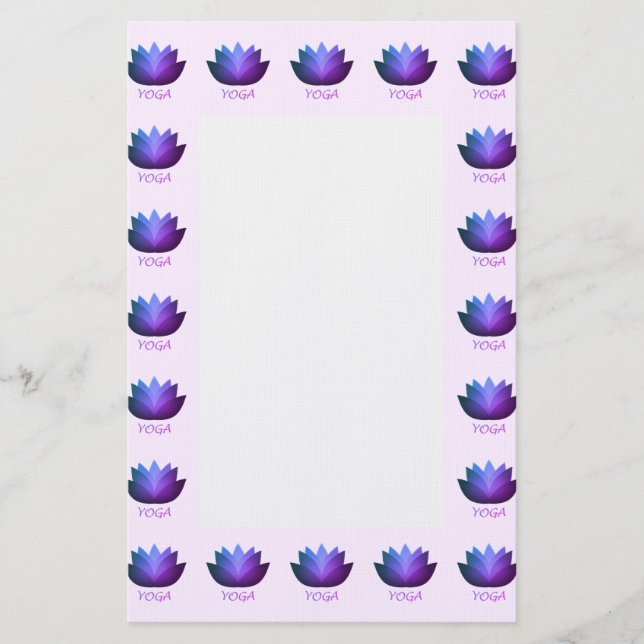 Lila Yoga Lotus Flower Brevpapper (Framsida)