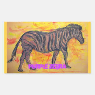 lila zebra art rektangulärt klistermärke