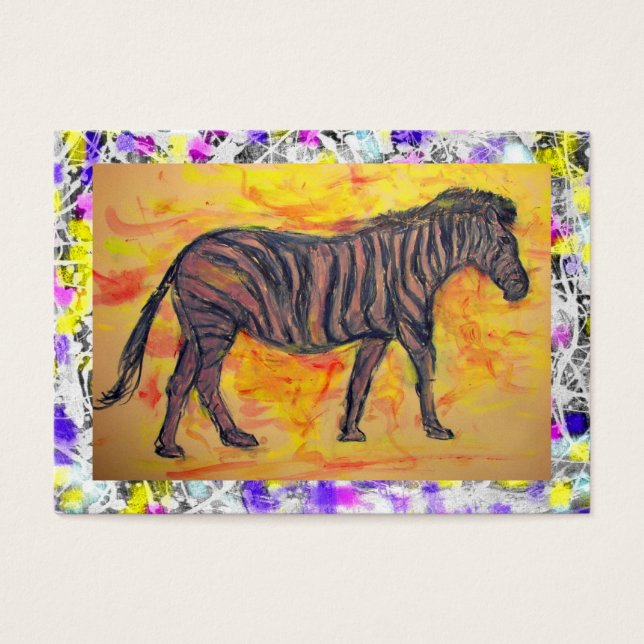lila zebra dropp visitkort (Framsidan)