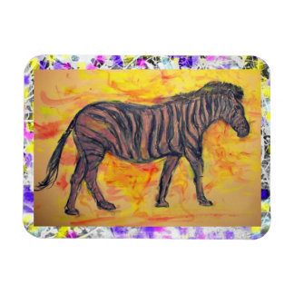 lila zebra-droppmålning magnet
