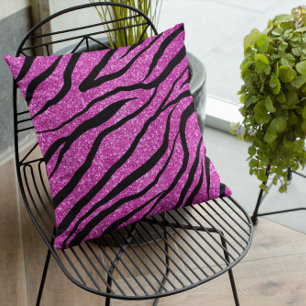 lila Zebra Glittery Mönster Kudde