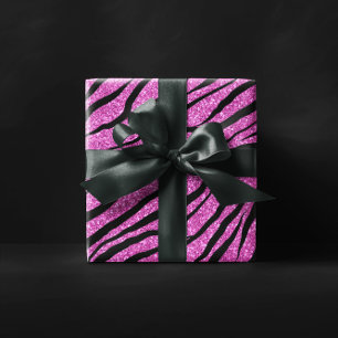 lila Zebra Glittery Mönster Presentpapper