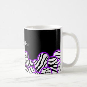 Lila Zebra-hjärtan mugg