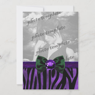 Lila Zebra Juvelbesatt Båg Gothic Inbjudan