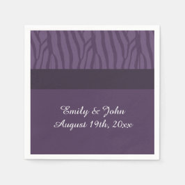 Lila Zebra mönstrad Pappersservett