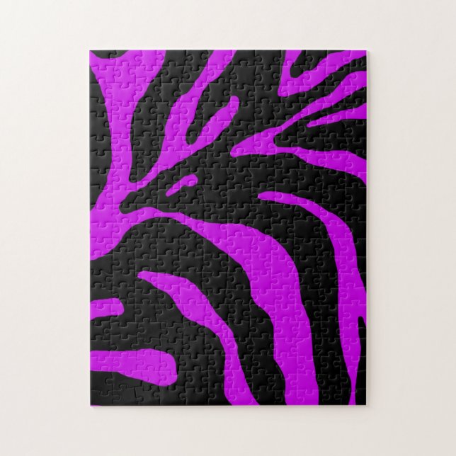 Lila Zebra Rand Animal Print Pussel (Vertikal)