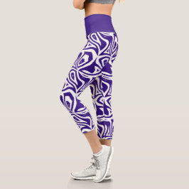 Lila Zebra ränder Womens Capris Leggings