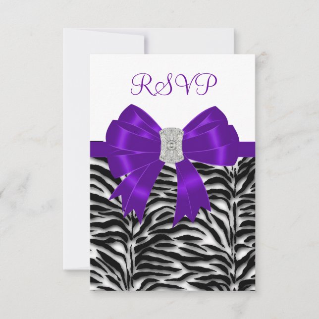 Lila Zebra RSVP-kort OSA Kort (Framsida)