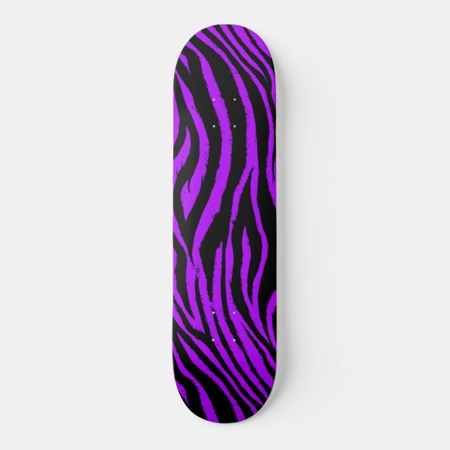 Lila Zebra Skateboard Deck (Framsida)