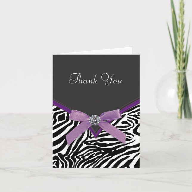 Lila Zebra Tacksamhetskort Tack Kort (Framsida)