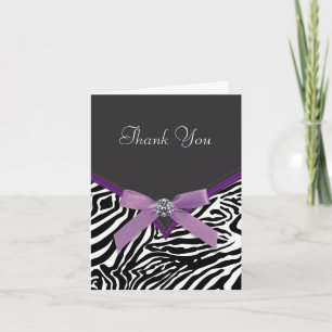 Lila Zebra Tacksamhetskort Tack Kort