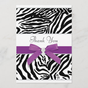 Lila Zebra Tacksamhetskort Tack Kort
