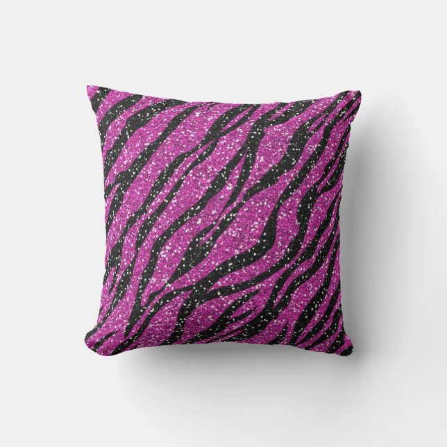 Lila Zebra tryck Dekorativ kudde (Framsida)