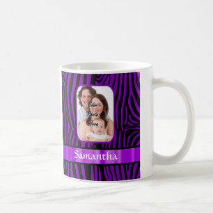 Lila zebra tryck kaffemugg