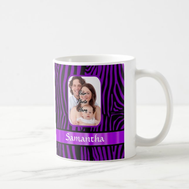 Lila zebra tryck kaffemugg (Höger)