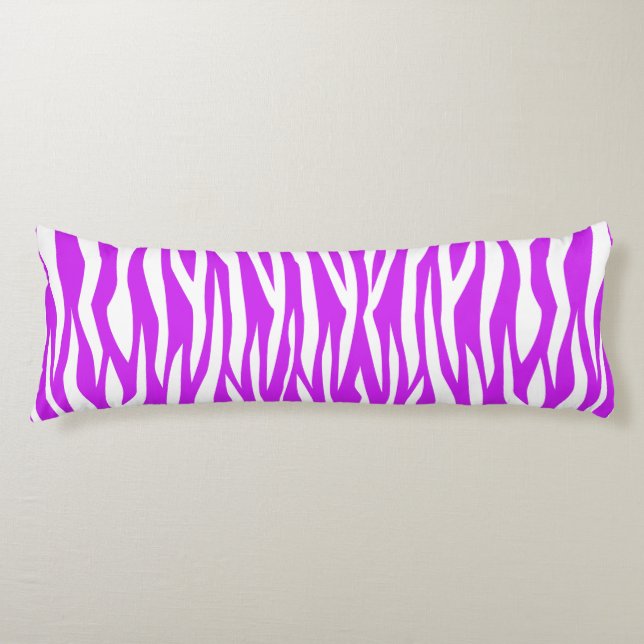 Lila Zebra tryck Kroppskudde (Framsidan)