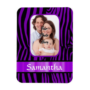 Lila zebra tryck magnet