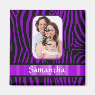 Lila zebra tryck magnet