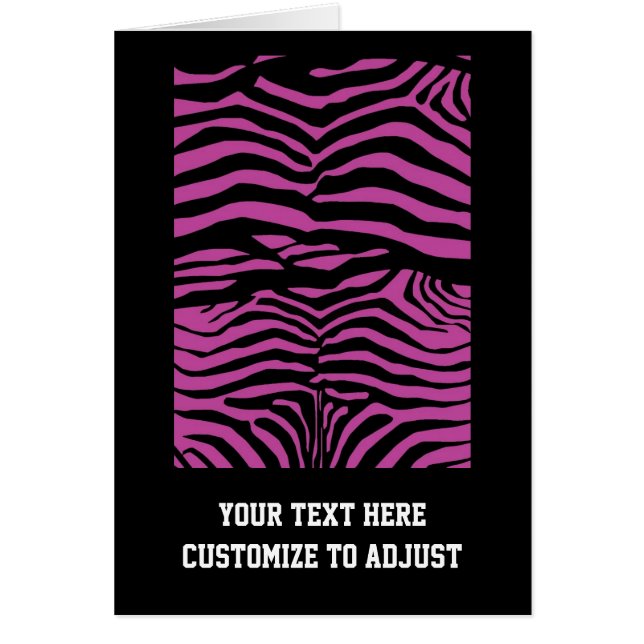 Lila zebra tryck mönster hälsningskort (Framsidan)