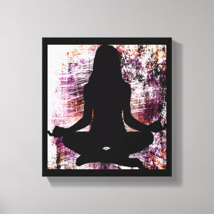 Lila Zen Kvinna Som Gör Yoga Meditation Canvas