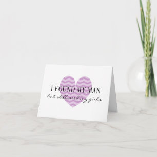 Lila zigzag hjärta... Du blir mitt bridesmaikort Inbjudan