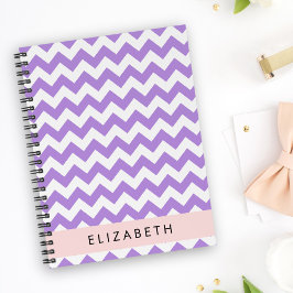 Lila Zigzag, Lila Chevron, ditt namn Anteckningsbok