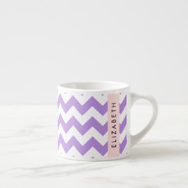 Lila Zigzag, Lila Chevron, ditt namn Espressomugg