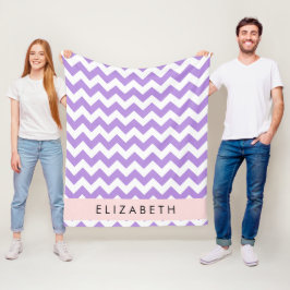 Lila Zigzag, Lila Chevron, ditt namn Fleecefilt
