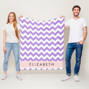 Lila Zigzag, Lila Chevron, ditt namn Fleecefilt