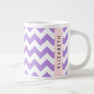 Lila Zigzag, Lila Chevron, ditt namn Jumbo Mugg