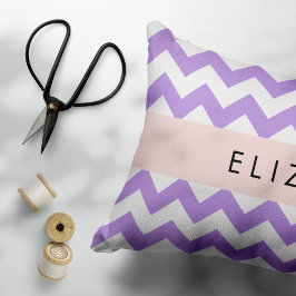 Lila Zigzag, Lila Chevron, ditt namn Prydnadskudde