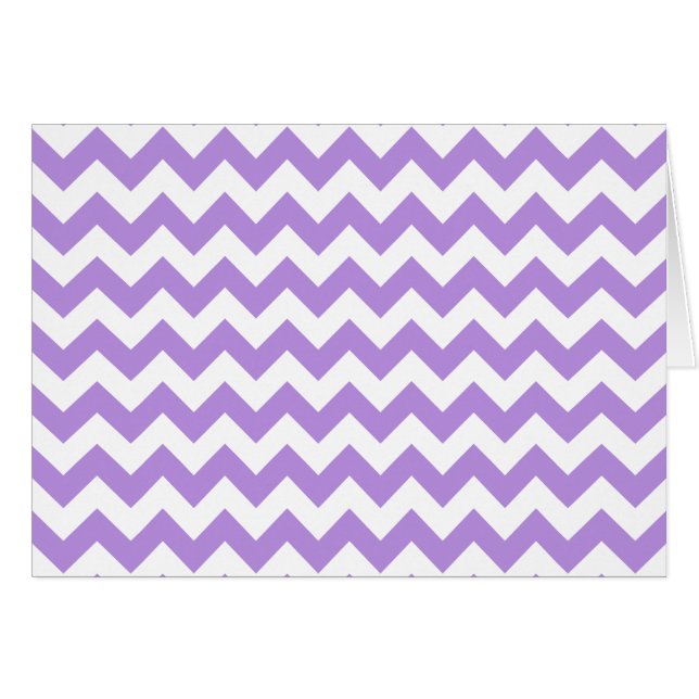 Lila Zigzag, Lila Chevron, Geometric Mönster Hälsningskort (Framsidan Horizontal)