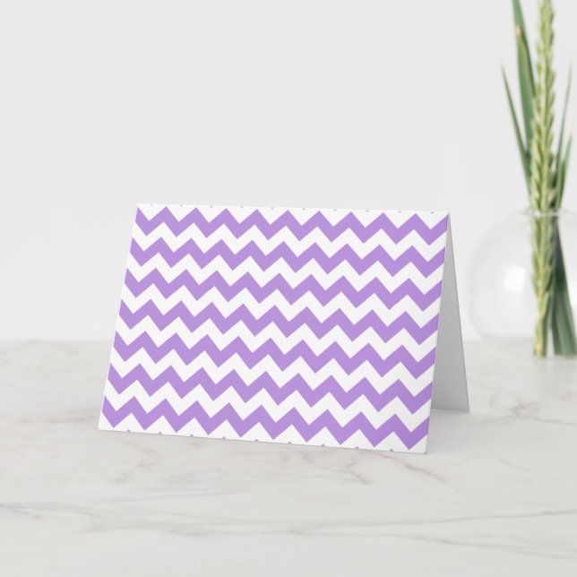 Lila Zigzag, Lila Chevron, Geometric Mönster Kort (Framsida)