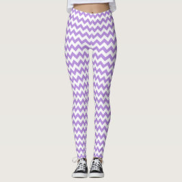 Lila Zigzag, Lila Chevron, Geometric Mönster Leggings